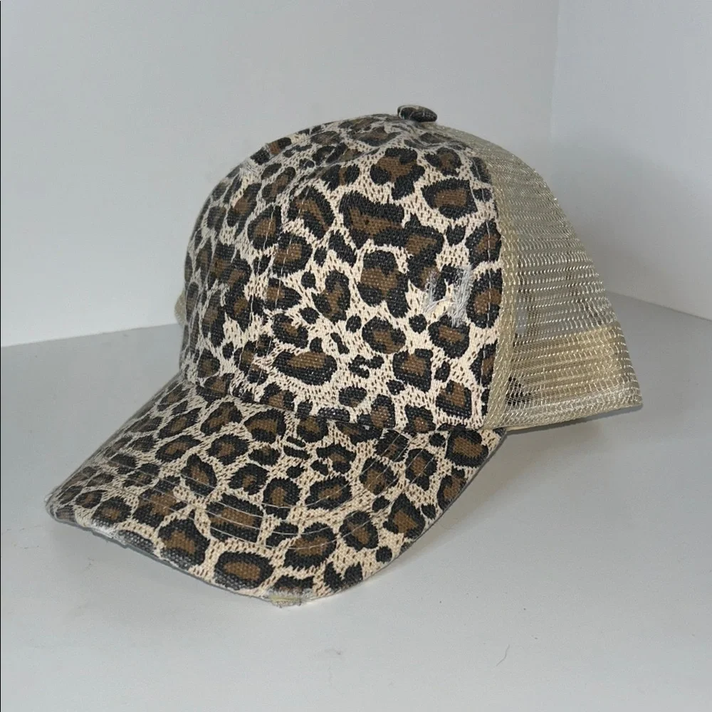 Leopard Print Cap and Hair Accessories Set NWT